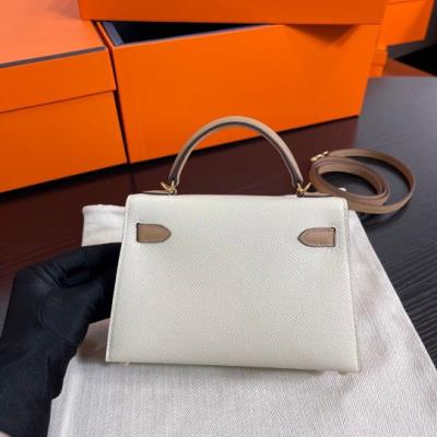 wholesale quality hermes kelly mini ii epson ghw bicolor craie match chai